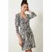 Anthropologie Dresses | Hd In Paris / Anthropologie Textured Wrap Snake Print Dress White/Black | Color: Black/White | Size: S