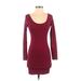 Forever 21 Casual Dress - Bodycon: Burgundy Print Dresses - Women's Size Small