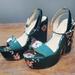 Jessica Simpson Shoes | Jessica Simpson Carena Sandals, Green Satin Floral Print W Jeweled Bee, Sz 6.5 | Color: Green | Size: 6.5