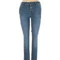 Free People Jeans | Button Front Closure Free People Denim Jeans Size 25 | Color: Blue/Tan | Size: 25