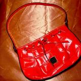 Dooney & Bourke Bags | Dooney & Bourke Red Coral Shoulder Bag, Faux Leather Crocodile Embossed | Color: Gold/Red | Size: Os
