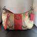 Coach Bags | Coach Signature Stripe Demi Shoulder Bag F1 9218 Beige Pink | Color: Pink/Tan | Size: Os