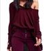 Free People Tops | Maroon Red Laguna Thermal Waffle Knit Long-Sleeve Tunic Top With Thumbholes | Color: Red | Size: Xs