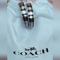 Coach Jewelry | Coach Signature C Large Enamel Hoop Earrings In Silver Multi | Color: Blue/Silver | Size: Os