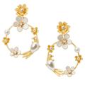 Kate Spade Jewelry | Kate Spade Spring Scene Flower Love Birds Dove Hoop Earrings | Color: Gold/White | Size: Os