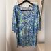 Lilly Pulitzer Dresses | Lilly Pulitzer 3/4 Sleeve Cotton Tshirt Dress | Color: Blue/Green | Size: M