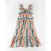 J. Crew Dresses | New J. Crew Cotton Rainbow Multicolor Stripe Print Pattern Tiered Midi Dress S | Color: Blue/Pink | Size: S
