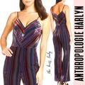 Anthropologie Pants & Jumpsuits | Anthropologie Harlyn Velvet Jumpsuit Medium Multicolored | Color: Blue/Red | Size: M