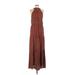 la mode collection Casual Dress - A-Line High Neck Sleeveless: Brown Dresses - Women's Size X-Large