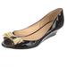 Kate Spade Shoes | Kate Spade | Patent Leather Bow Accents D'orsay Pumps | Peep Toe | Black | 7.5 | Color: Black/Tan | Size: 7.5