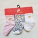 Nike Accessories | Nike Baby Girl 3 Pair No-Slip Ankle Socks Multi-Color 2-4years | Color: Pink/White | Size: Osg