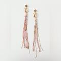 Free People Jewelry | Free People Pink Gold Bridge Dangle Earrings Shell Ribbon | Color: Gold/Pink | Size: Os