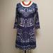 Anthropologie Dresses | Kas New York Kerala Shift Dress 4 | Color: Blue/Cream | Size: 4