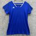 Adidas Tops | Adidas Shirt Women Large Ladies Blue White Athletic Training Gym Outdoors Logo | Color: Blue | Size: L