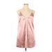 Shein Casual Dress - Mini V Neck Sleeveless: Pink Print Dresses - Women's Size X-Large