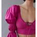 Urban Outfitters Tops | - Urban Outfitters Rozi Cropped Blouse In Pink Rose | Color: Green | Size: S