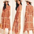 Anthropologie Dresses | Anthro Bardot Mara Tiered Mandala Bohemian Maxi Dress Small 4-6/$169/Rare Nwt | Color: Cream/Orange | Size: S