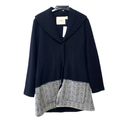 Anthropologie Jackets & Coats | Anthropologie Angel Of The North Navy Blue Leaf Lace Wool Jacket Coat | Color: Black | Size: M