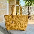 Michael Kors Bags | Michael Kors Michael Bag Large Tote Zebra Print Yellow Mustard Nwt Authentic | Color: Gold/Yellow | Size: Os