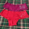Pink Victoria's Secret Intimates & Sleepwear | 2 Victoria's Secret Pink Red Lace Cheekster Size: Small Pink Victoria' | Color: Red | Size: S
