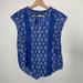 Anthropologie Tops | Anthropologie Maeve Tie Front Tee Xs | Color: Blue/White | Size: Xs