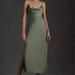 Anthropologie Dresses | Bhldn Cali Satin Cowl-Neck Midi Slip Dress From Anthropologie | Color: Green | Size: 10