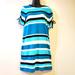 Michael Kors Dresses | Michael Kors Striped Color Blocked T Shirt Shift Dress M/Color Teal, Navy, White | Color: Blue/White | Size: M