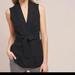 Anthropologie Sweaters | Anthropologie Black Deep V Neck Knit Sweater Vest Waist Ties Pockets Nwt | Color: Black | Size: Xs