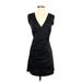 H By Halston Casual Dress - Party Plunge Sleeveless: Black Print Dresses - Women's Size Small