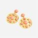 J. Crew Jewelry | J.Crew Pink Stone Medallion Gold Earrings | Color: Gold/Pink | Size: Os