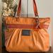 Coach Bags | Coach Poppy Daisy Liquid Gloss Leather Tote | Color: Orange | Size: 15lx13hx4.5d