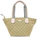 Gucci Bags | Gucci Handbag Beige Pink Blue 131228 Canvas Leather Gucci Tote Bag Gg Pastel ... | Color: Tan | Size: Os