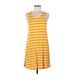 Old Navy Casual Dress - A-Line Scoop Neck Sleeveless: Yellow Color Block Dresses - Women's Size Medium