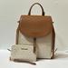 Michael Kors Bags | Michael Kors Phoebe Medium Drawstring Backpack + Multifunction Wallet Mk Vanilla | Color: Brown/White | Size: Os