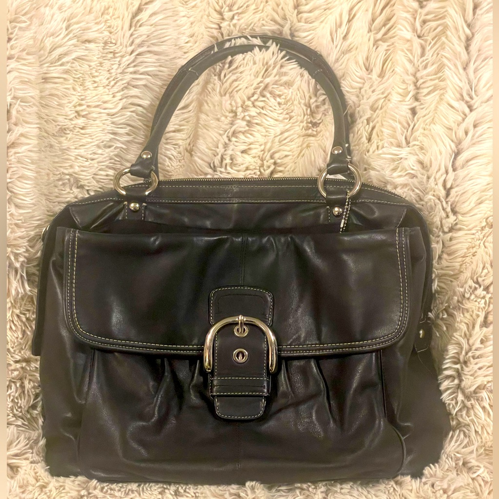 Coach Bags | Vintage Coach Soho Leather Laptop Bag | Color: Black | Size: 13 X 12 Approx