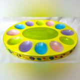 Disney Dining | Disney Store Winnie Pooh Easter Egg Dish Ceramic Platter Tray Deviled Pedestal | Color: Green/Yellow | Size: Os