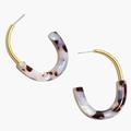 Madewell Jewelry | 35. Nwt Madewell Half And Half Hoop Earrings In Shell Tort | Color: Brown/Yellow | Size: Os