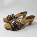 Coach Shoes | Coach Quinn Signature Canvas Wood Heel Slip On Sandals | Color: Brown/Tan | Size: 9.5