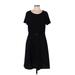 Mossimo Casual Dress - A-Line: Black Solid Dresses - Women's Size Large