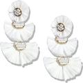 Zara Jewelry | New! Zara's Night Out White Fab Earrings | Color: White | Size: Os