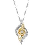 Disney Jewelry | 14k Disney Enchanted Rose Belle Diamond Necklace | Color: Gold/Yellow | Size: Os