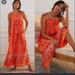 Anthropologie Dresses | Anthropologie Quilted Floral Maxi Dress Size M. Purchased New, Worn Once. | Color: Orange/Red | Size: M