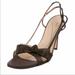 Kate Spade Shoes | Kate Spade Brown Satin Slingback Bow Heels Stiletto Shoes Women's Size 9.5 | Color: Brown | Size: 9.5