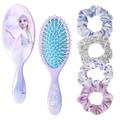 Disney Bath, Skin & Hair | Frozen Princess Elsa Hair Brush For Girls Scrunchies & Detangling Brush 5 Pcs | Color: Blue/Pink | Size: Osbb