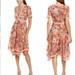 Anthropologie Dresses | Anthropologie Ranna Gill Rose Bouquet Asymmetrical Hem Chiffon Dress Sz 4 | Color: Pink | Size: 4