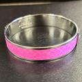 Coach Jewelry | Coach Vintage Pink Enamel And Silver Signature C Bangle Bracelet | Color: Pink/Silver | Size: Os