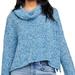 Free People Sweaters | Free People Blue Bff Boucle Cropped Cowl Neck Sweater Xs | Color: Blue | Size: Xs