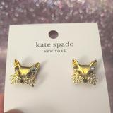 Kate Spade Jewelry | Kate Spade So Foxy Earrings Gold Tone Crystal Fox Stud Earrings | Color: Gold/White | Size: Os