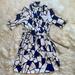 Gucci Dresses | Gucci White/Blue/Black Abstract Geometric Printed Midi Dress | Color: Blue/White | Size: 38