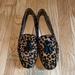 J. Crew Shoes | J Crew Calf Fur Leopard Print Slip On Loafer | Color: Black/Tan | Size: 8